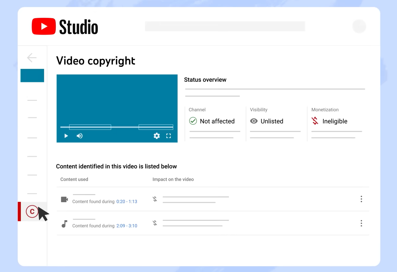 Roszczenia z systemu Content ID w YouTube Studio